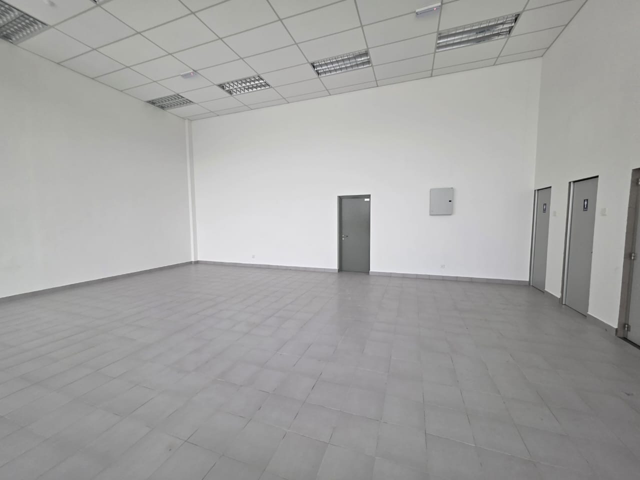 Bright tiled office interior